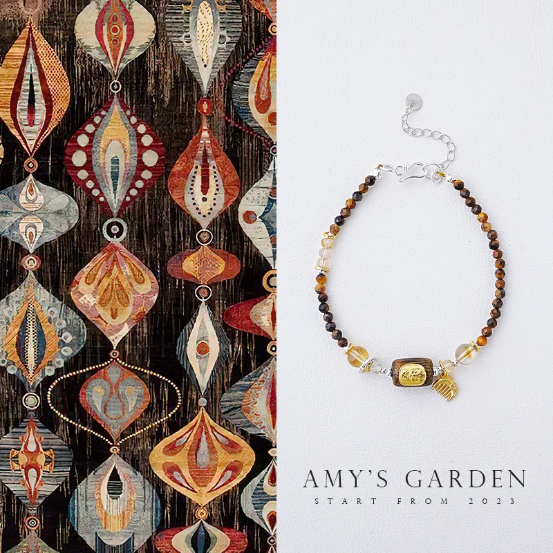Amy's Garden Natural Tiger's Eye Stone Jade Bracelets Women's-1