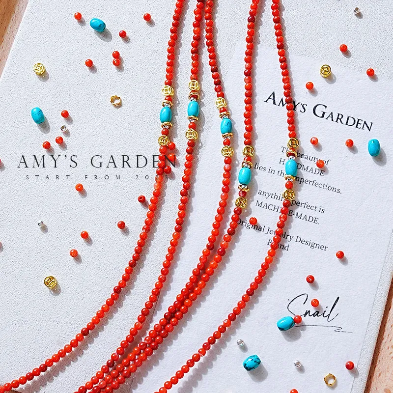 Amy's Garden South Red Agate Necklaces Women's-2
