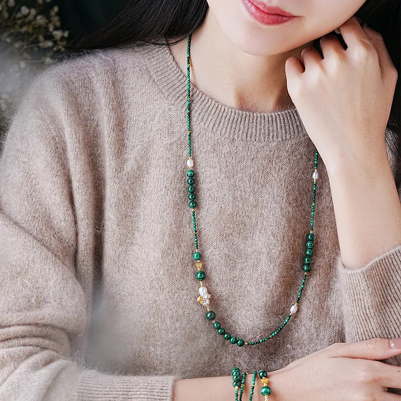 Amy's Garden Malachite Necklaces Women's-3