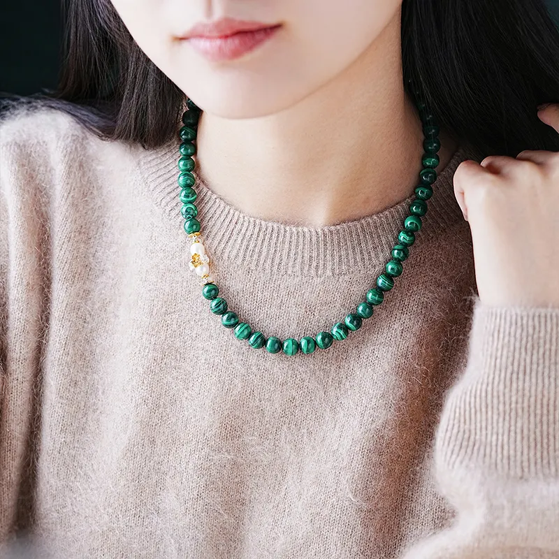 Amy's Garden Malachite Jade Necklaces Women's-4