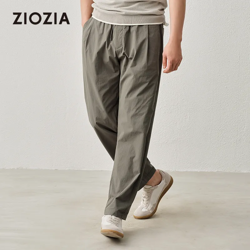 ZIOZIA x TONGQINNANZHUANG Summer Casual Pants Men's Green-4