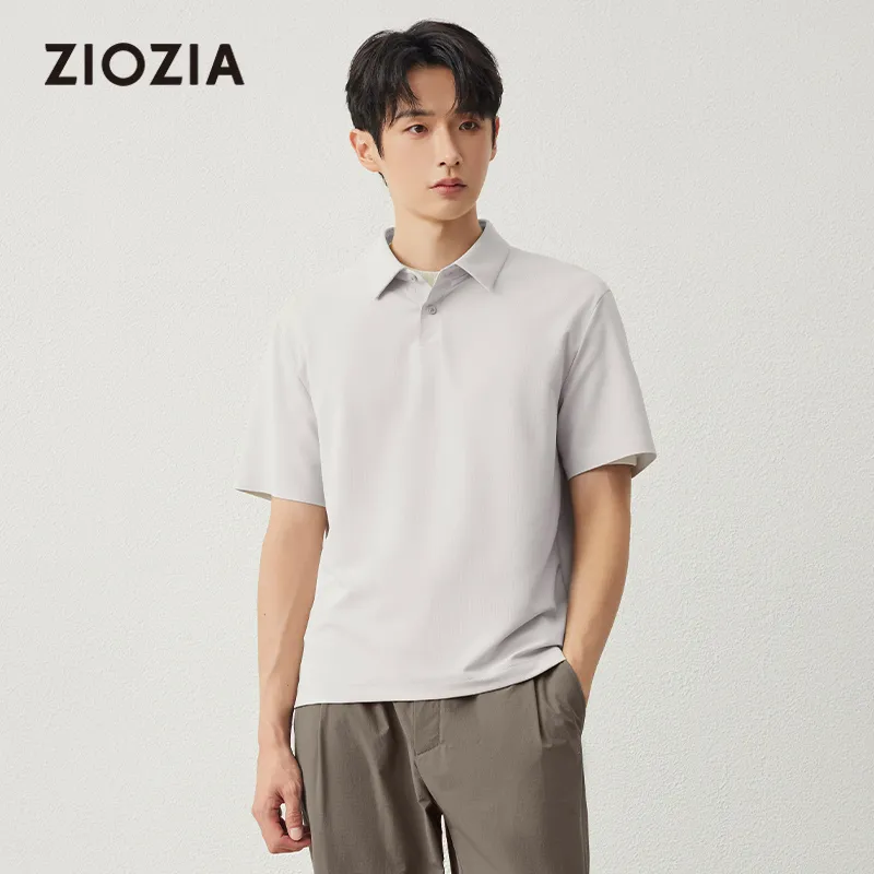 ZIOZIA Polo Shirt Men's Light Gray-2