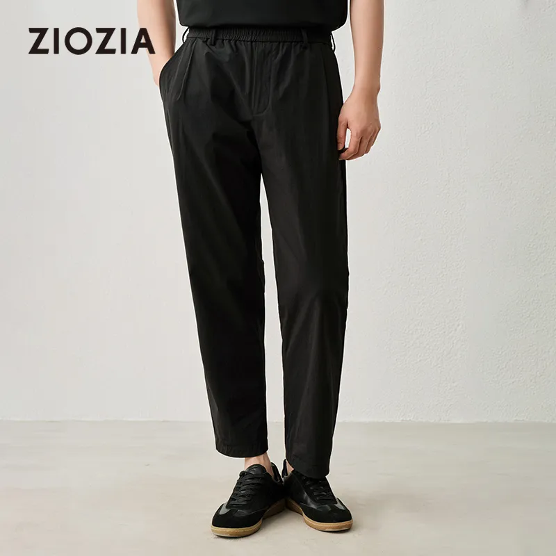 ZIOZIA x TONGQINNANZHUANG Summer Casual Pants Men's Black-1