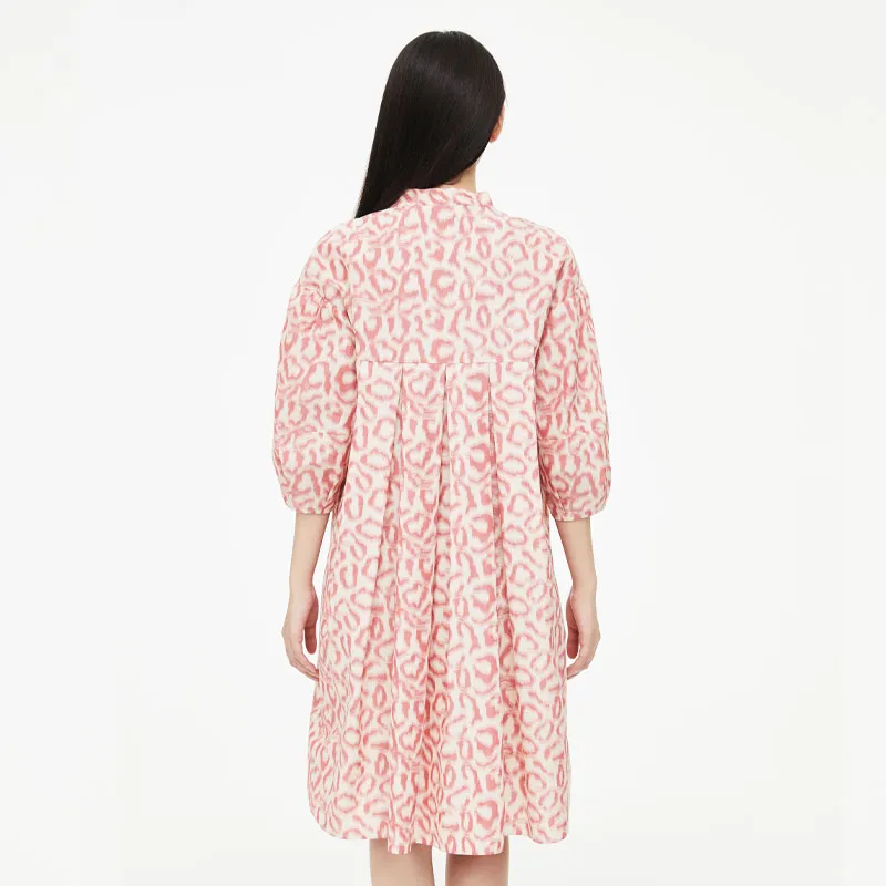 ZIOZIA Short Sleeved Dress Women's Pink-2