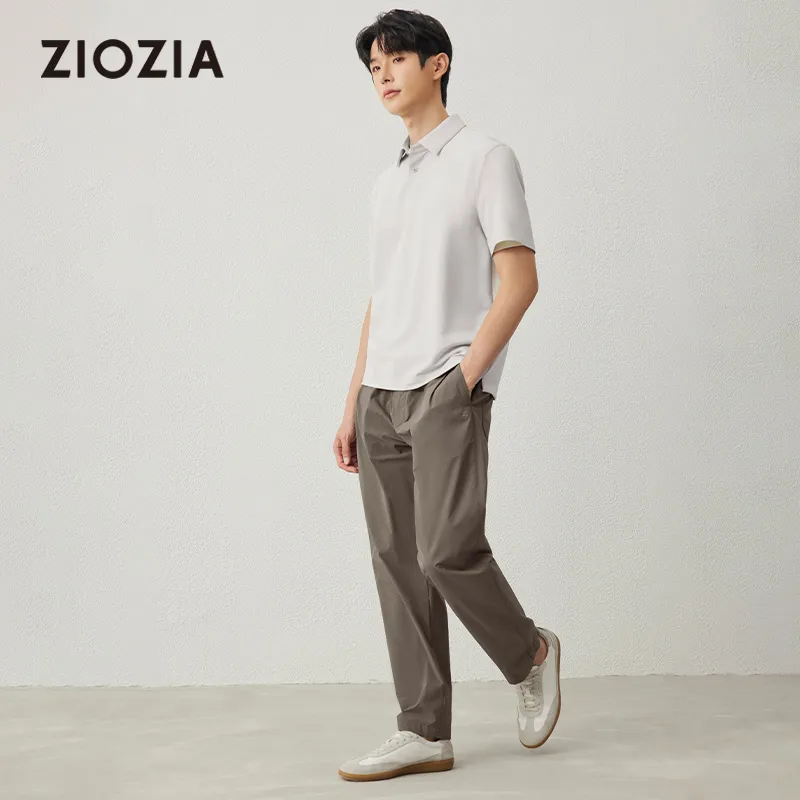 ZIOZIA Polo Shirt Men's Light Gray-4