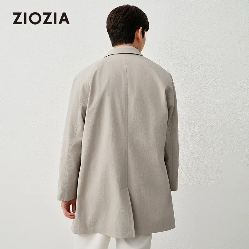 ZIOZIA Trench Coat Men's Light Khaki-1