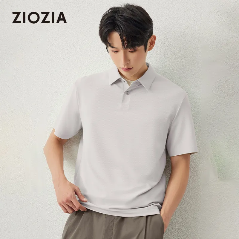 ZIOZIA Polo Shirt Men's Light Gray-3