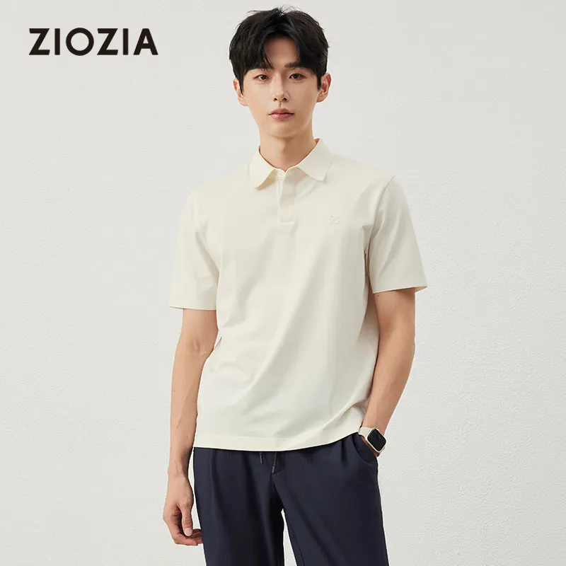 ZIOZIA x TONGQINNANZHUANG Summer Polo Shirt Men's White-1