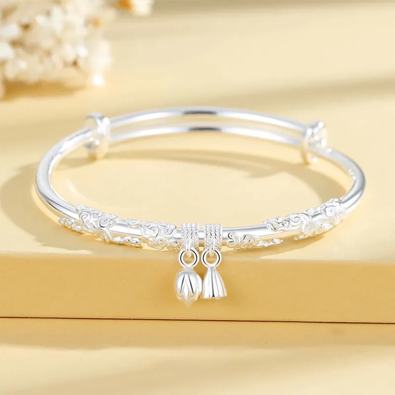 ZHONGLING 999 Fine Silver Sterling Silver Bracelets Women's-1