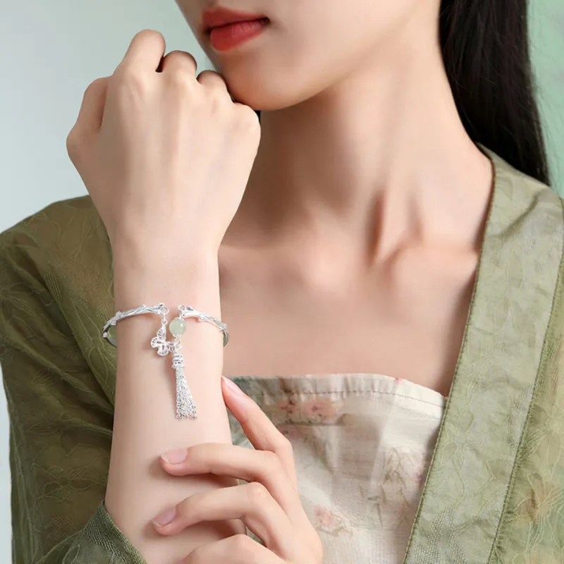 ZHONGLING 999 Fine Silver Sterling Silver Bracelets Women's-3