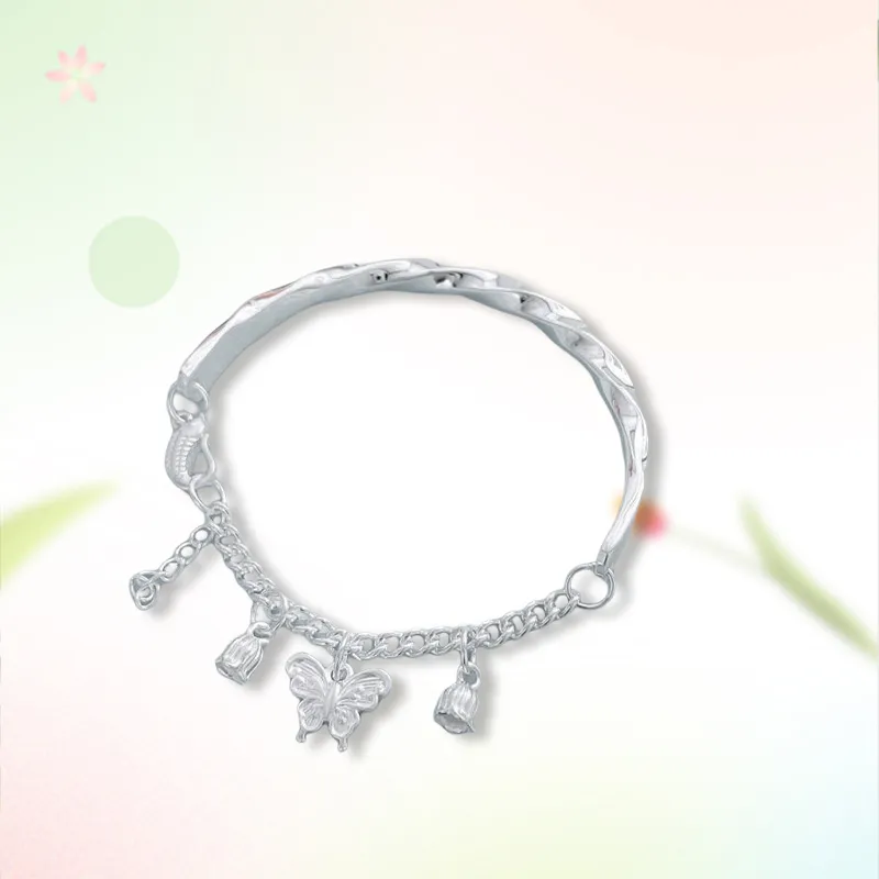 ZHONGLING 999 Fine Silver Pure Silver Bracelets Women's-5