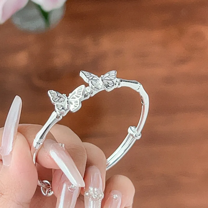 ZHONGLING 999 Fine Silver Bangles Women's-2