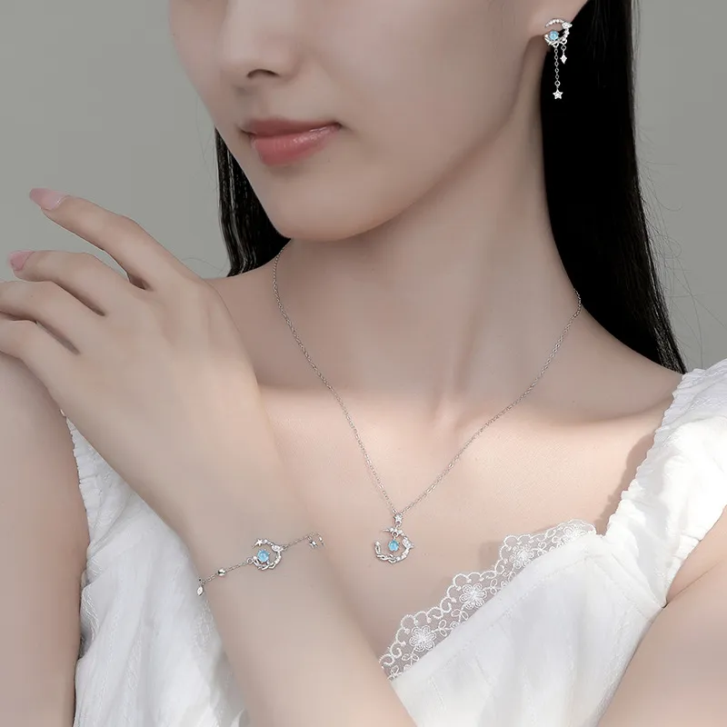 ZHONGLING 925 Sterling Silver Necklaces Women's-9