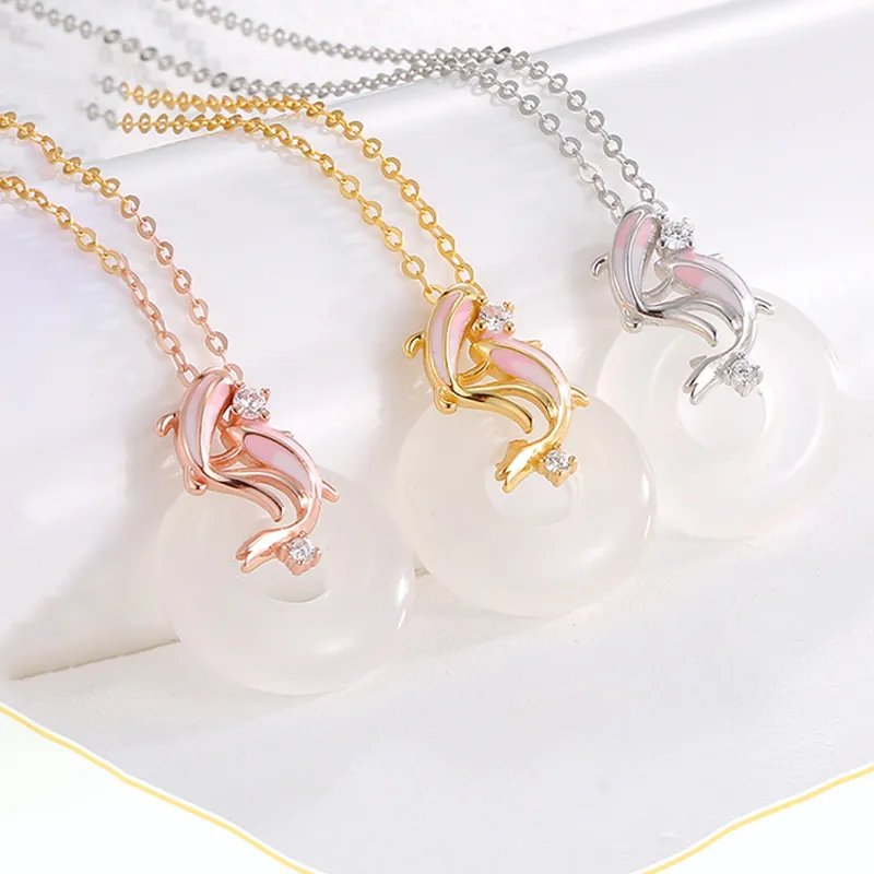 ZHONGLING Chalcedony Necklaces Women's-6