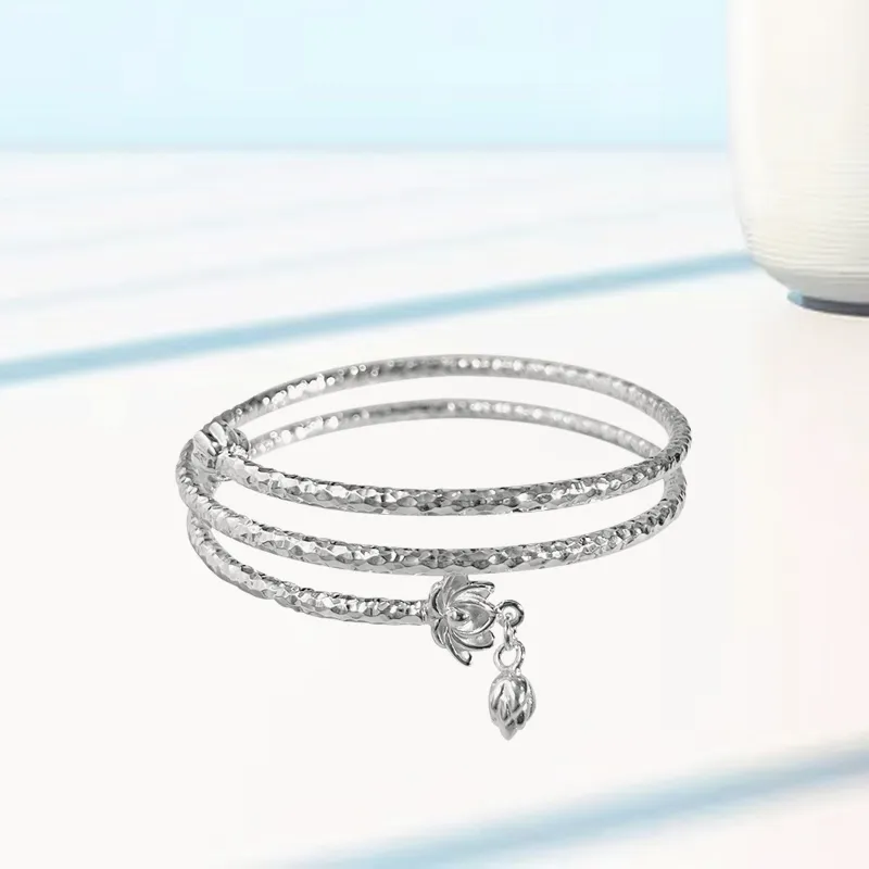 ZHONGLING 999 Fine Silver Sterling Silver Bracelets Women's-3