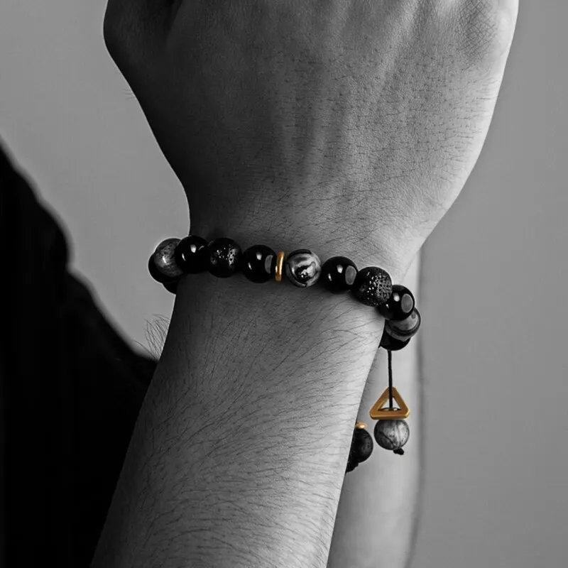 ZHONGLING Obsidian Bracelets Unisex-4