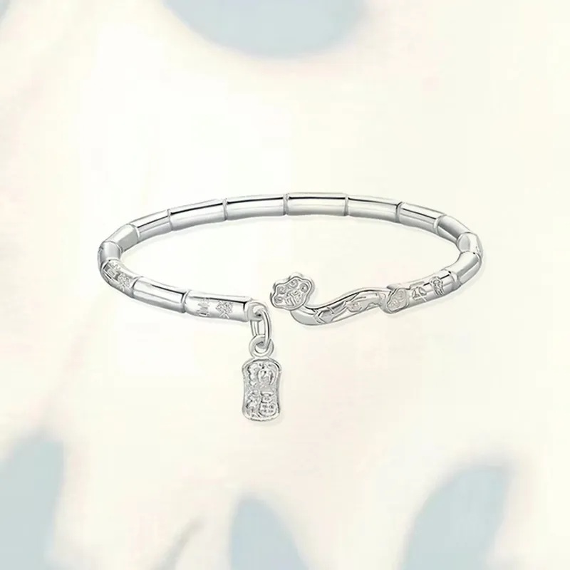 ZHONGLING 999 Fine Silver Sterling Silver Bracelets Women's-3