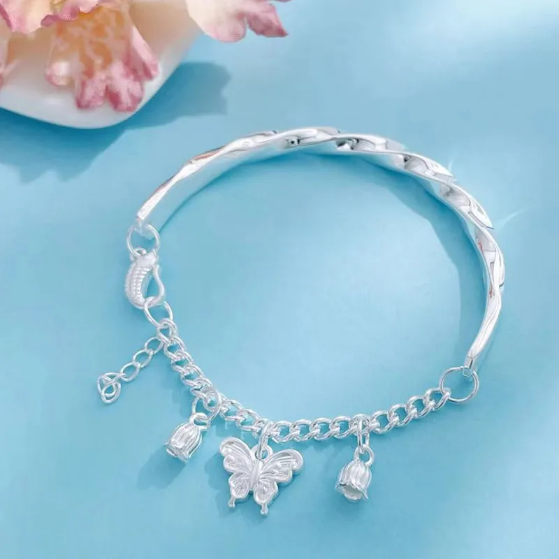 ZHONGLING 999 Fine Silver Pure Silver Bracelets Women's-2