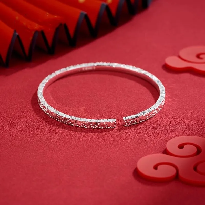 ZHONGLING 999 Fine Silver Sterling Silver Bracelets Women's-5