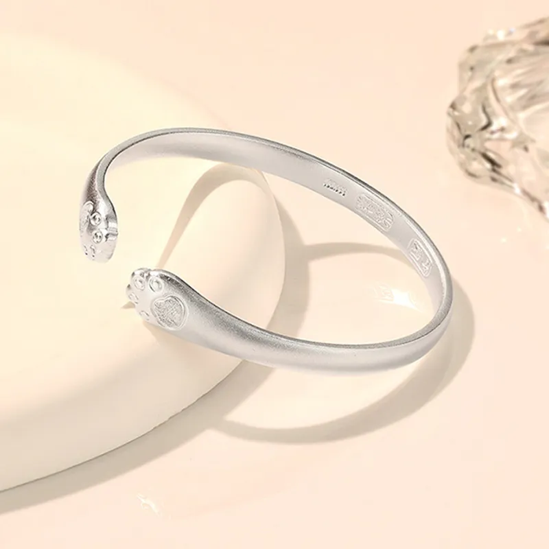 ZHONGLING 999 Fine Silver Sterling Silver Bracelets Women's-2