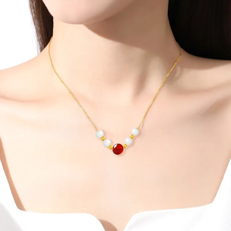ZHONGLING Chalcedony Necklaces Women's-3