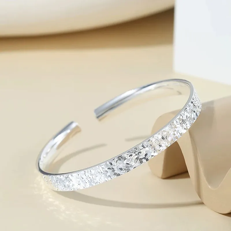 ZHONGLING 999 Fine Silver Sterling Silver Bracelets Women's Gold, Silver-3