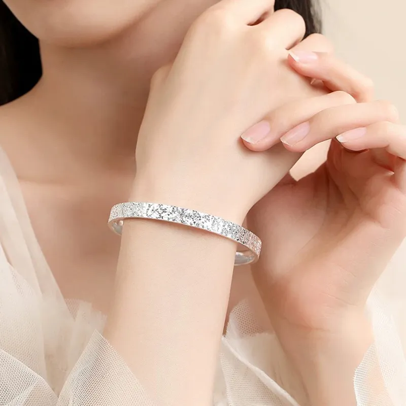 ZHONGLING 999 Fine Silver Sterling Silver Bracelets Women's Gold, Silver-1