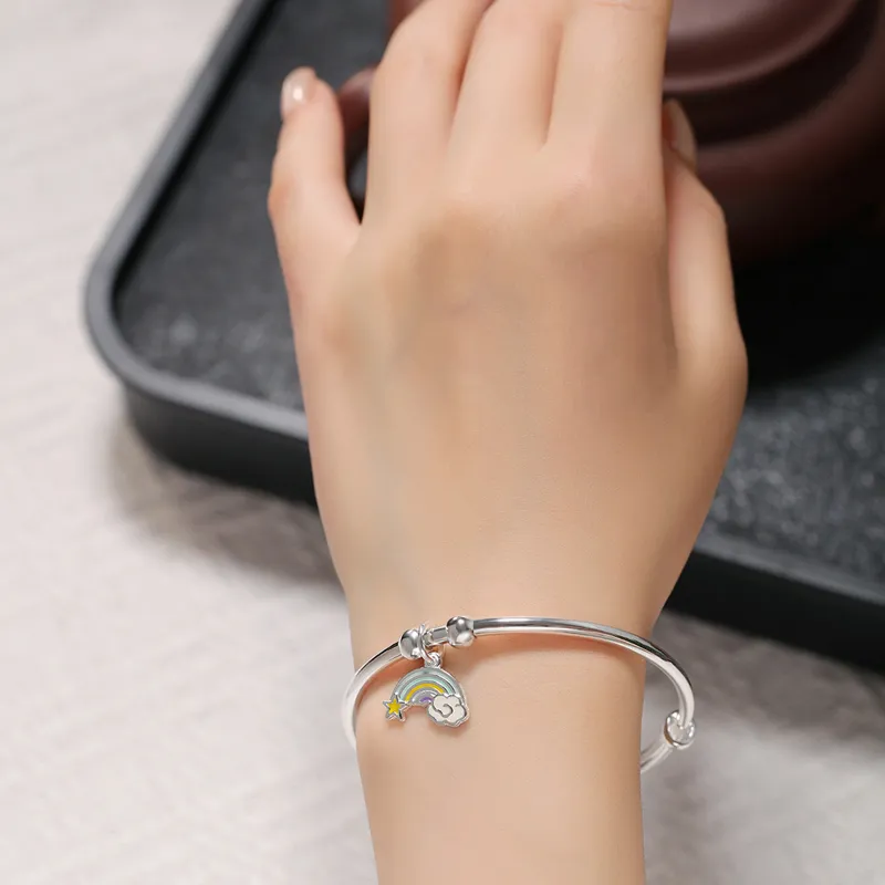 ZHONGLING 999 Fine Silver Bangles Women's-3
