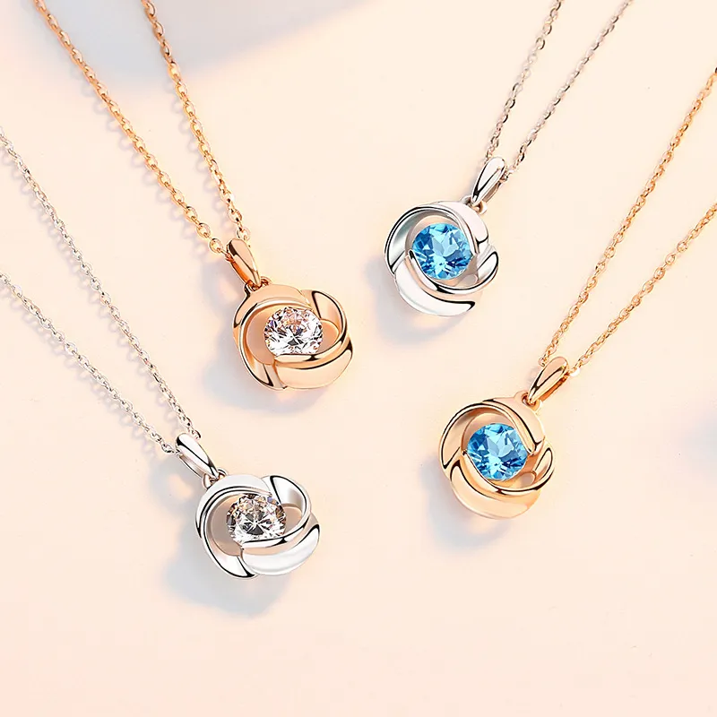 ZHONGLING 925 Sterling Silver Necklaces Women's-10