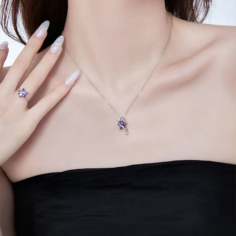 ZHONGLING 925 Sterling Silver Necklaces Women's-5