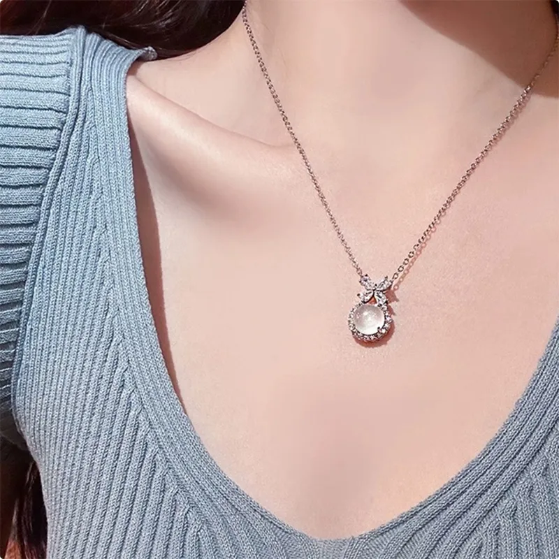 ZHONGLING Chalcedony Necklaces Women's-3