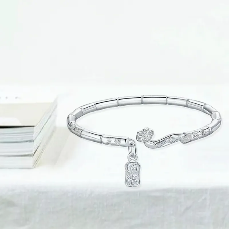 ZHONGLING 999 Fine Silver Sterling Silver Bracelets Women's-1