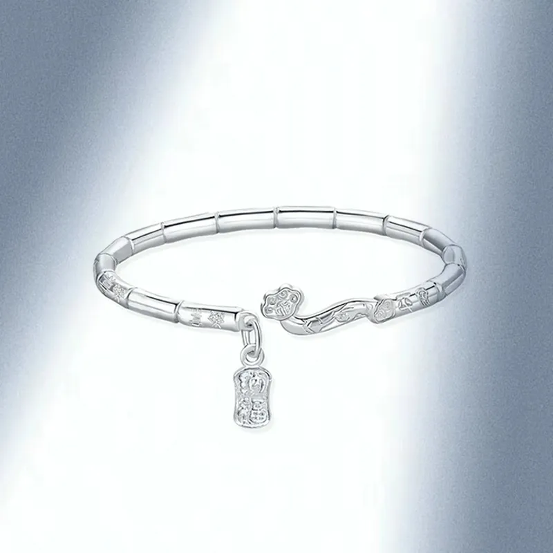ZHONGLING 999 Fine Silver Sterling Silver Bracelets Women's-4