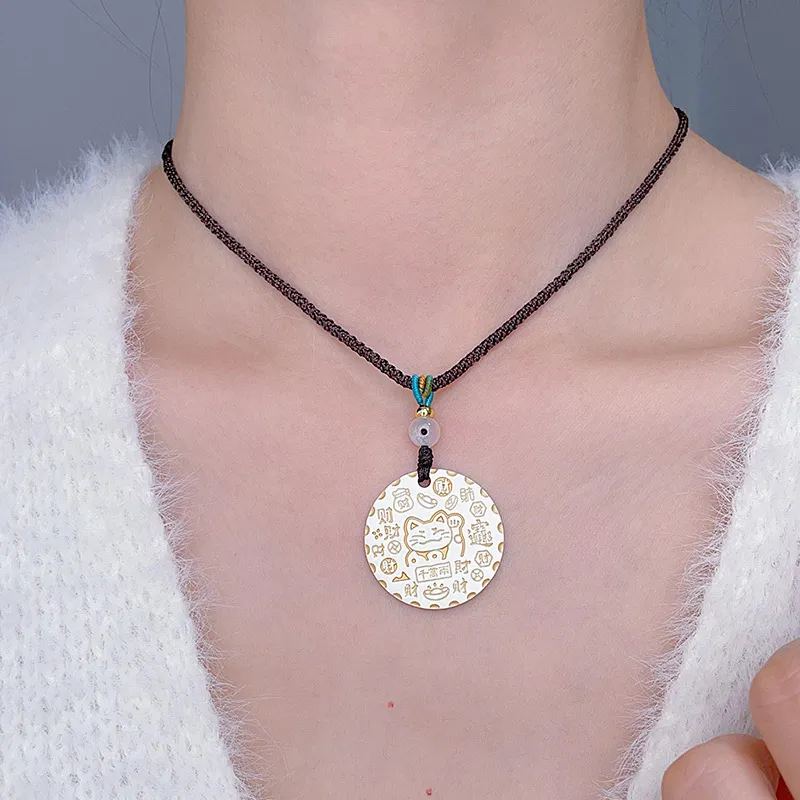 ZHONGLING 999 Fine Silver Sterling Silver Necklaces Women's-2