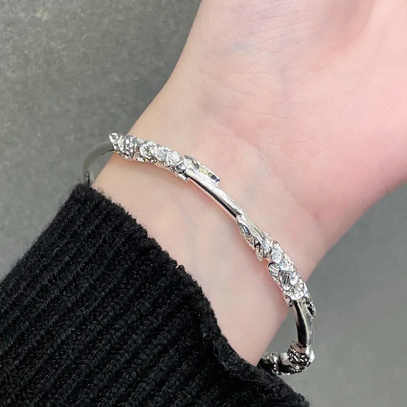 ZHONGLING 999 Fine Silver Sterling Silver Bracelets Women's-2