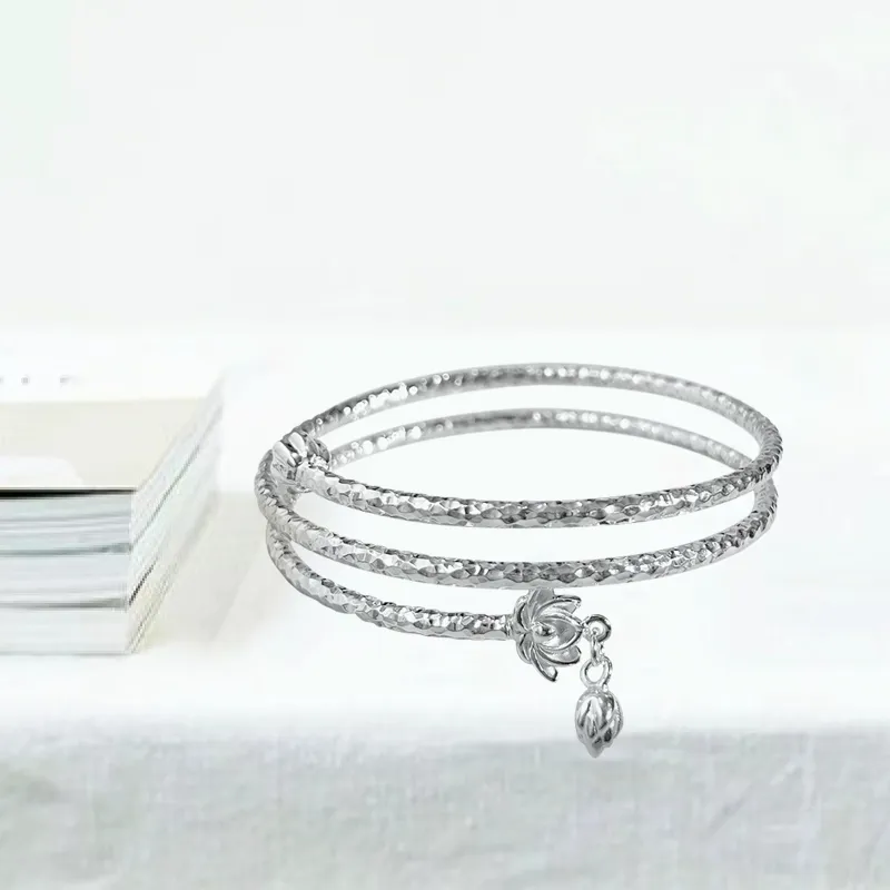ZHONGLING 999 Fine Silver Sterling Silver Bracelets Women's-4