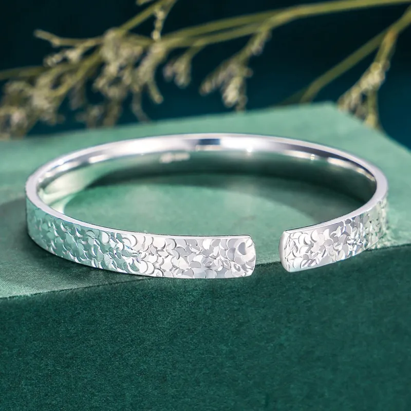 ZHONGLING 999 Fine Silver Sterling Silver Bracelets Women's Gold, Silver-2