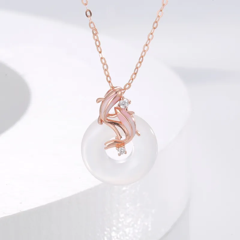 ZHONGLING Chalcedony Necklaces Women's-7