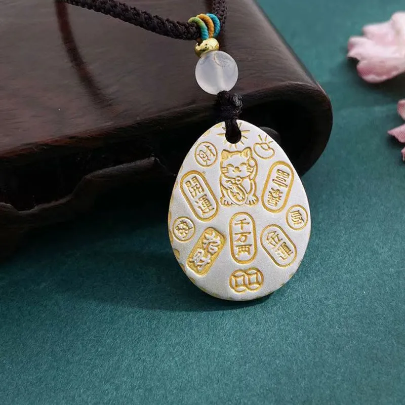 ZHONGLING 999 Fine Silver Sterling Silver Necklaces Women's-2
