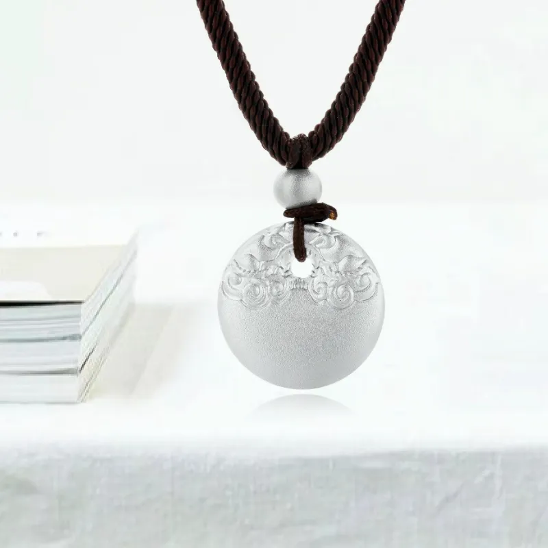 ZHONGLING 999 Fine Silver Sterling Silver Necklaces Women's-3