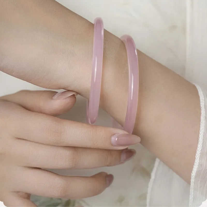 ZHONGLING Chalcedony Jade Bangles Women's-11