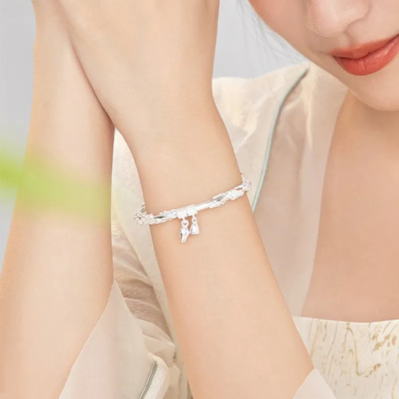 ZHONGLING 999 Fine Silver Sterling Silver Bracelets Women's-6