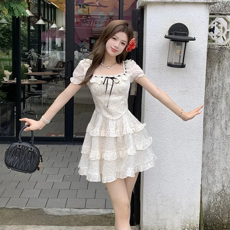 JOSR Short Sleeved Dresses Women's Polka Dot-3