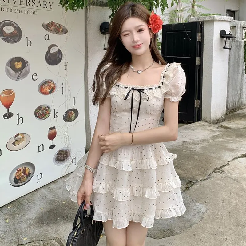 JOSR Short Sleeved Dresses Women's Polka Dot-5