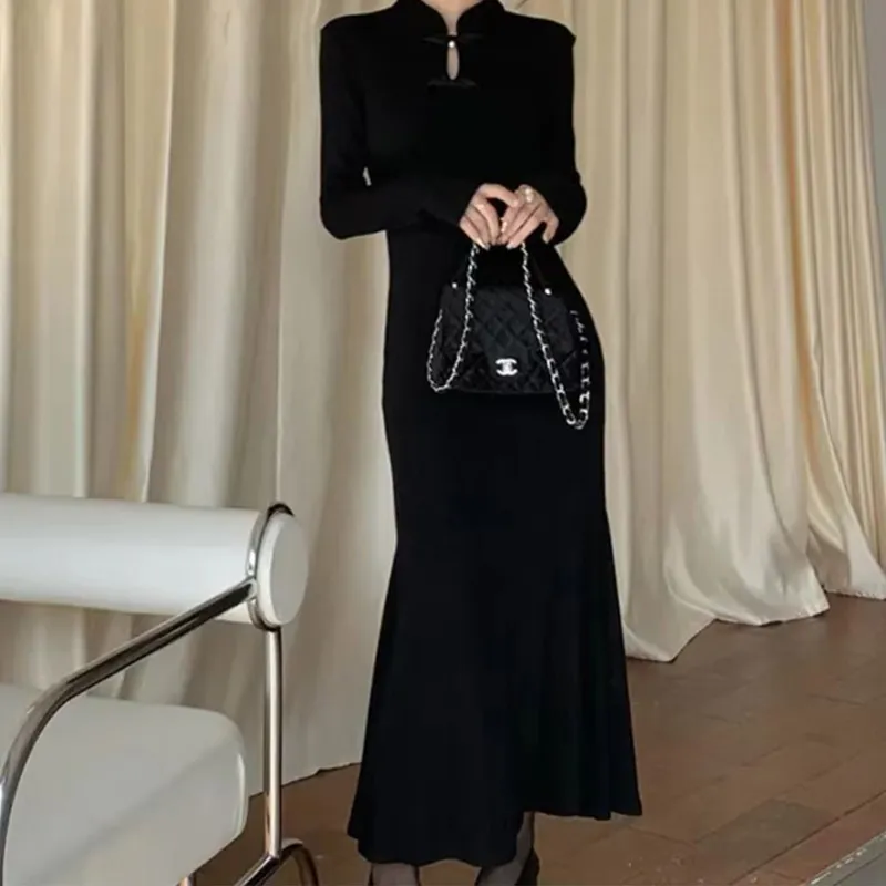 JOSR Long Sleeved Dresses Women's Black-5