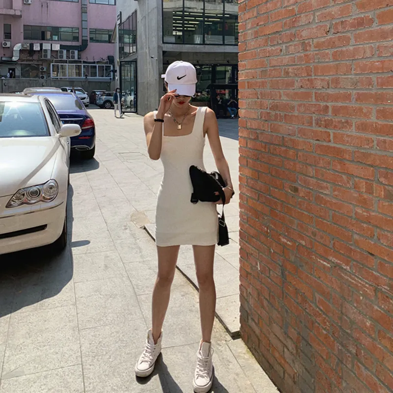 JOSR Slip Dresses Women's White-3