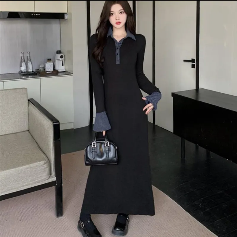 JOSR Long Sleeved Dress Women's Black-4