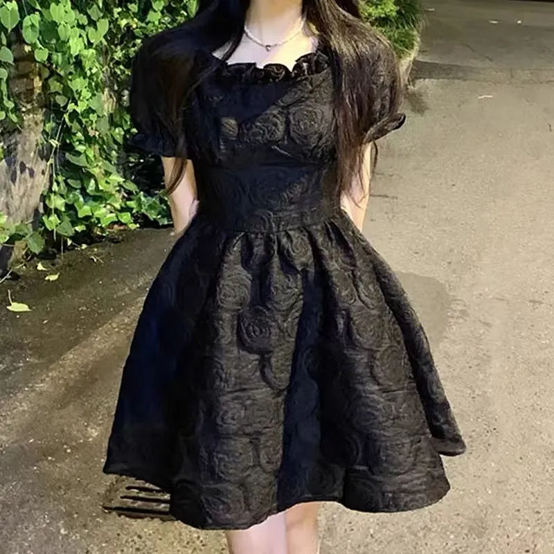 JOSR Short Sleeved Dresses Women's Black-2