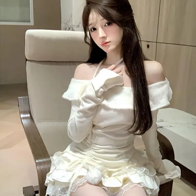 JOSR Long Sleeved Dress Women's White-3