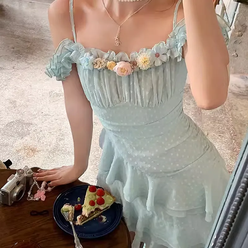 JOSR Slip Dresses Women's Blue-3
